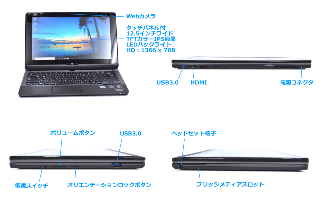 中古ノートパソコン タッチ対応 コンバーチブルウルトラブック 東芝 