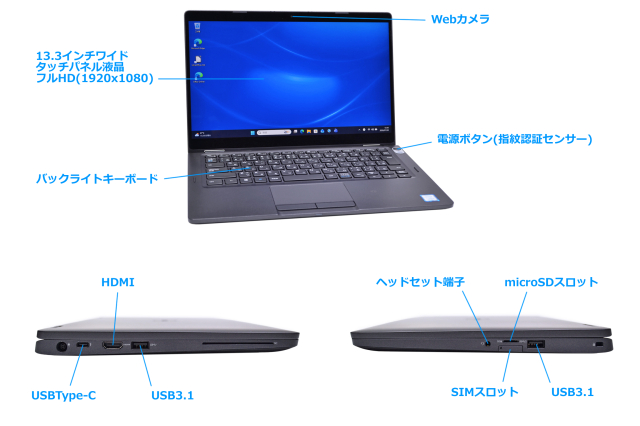 LTE フルHD タッチパネル DELL Latitude 5300 2-in-1 Core i5 8365U M