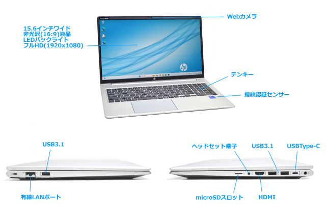 美品 メモリ32G フルHD HP ProBook 450 G8 第11世代 Core i7 1165G7 M