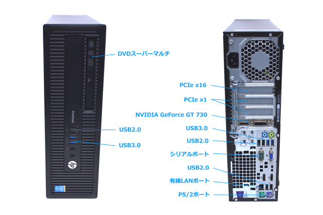 中古パソコン GeForce搭載 HP EliteDesk 800 G1 SFF Core i7 4790 