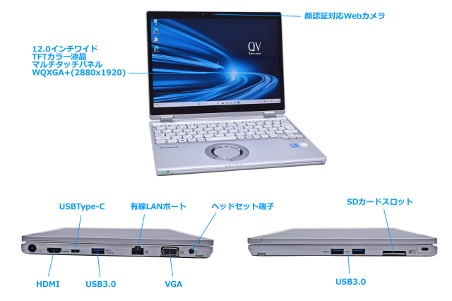LTE 2-in-1 Panasonic Let's note QV1 Core i5 1145G7 IrisXe メモリ