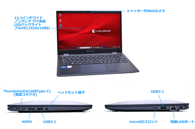 第12世代 12コア16スレッド Core i5 1240P IrisXe dynabook G83/KV