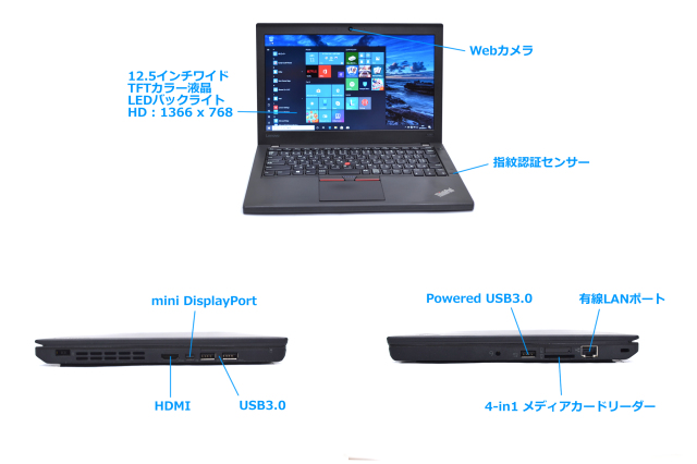 良品 中古ノートパソコン レノボ ThinkPad X260 Core i5 6200U メモリ 