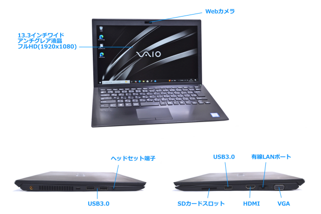 13.3型 フルHD VAIO Pro PG VJPG11C11N Core i5 7200U Windows10 M