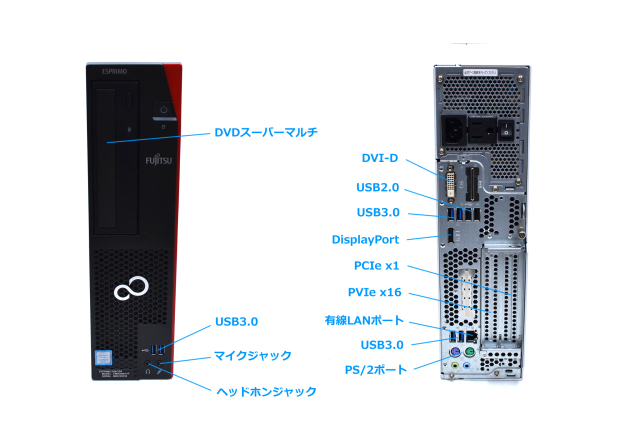 中古パソコン 富士通 ESPRIMO D587/RX 第7世代 Core i5 7500 メモリ8G 