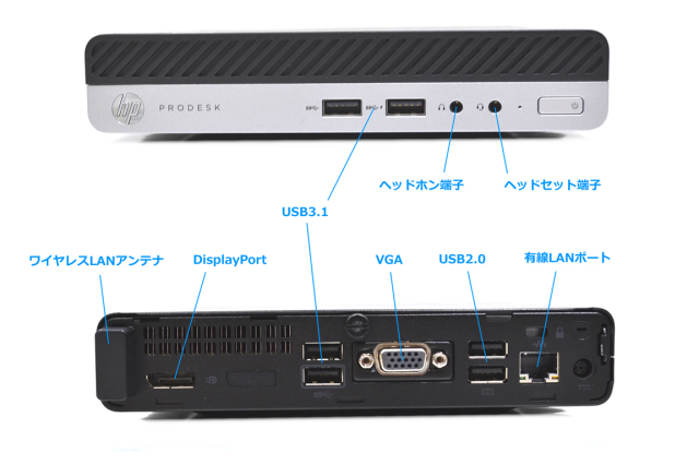 メモリ16G ミニPC HP ProDesk 400 G4 DM 6コア Core i5 8500T M 