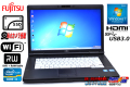 Windows7 64bit SSD 中古ノートパソコン 富士通 LIFEBOOK A572/F Core i3 3110M (2.40GHz) メモリ4G マルチ WiFi カメラ USB3.0 HD+液晶