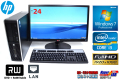 24型フルHD液晶セット 中古パソコン HP 6200 Pro SF Core i3 2100（3.10GHｚ） Windows7 64bit メモリ4G HDD250GB DVDマルチ