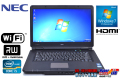 Windows7 32bit 中古ノートパソコン NEC VersaPro VK25T/X-E Corei5 3210M メモリ4G HDD320G Wi-Fi マルチ HDMI HD+