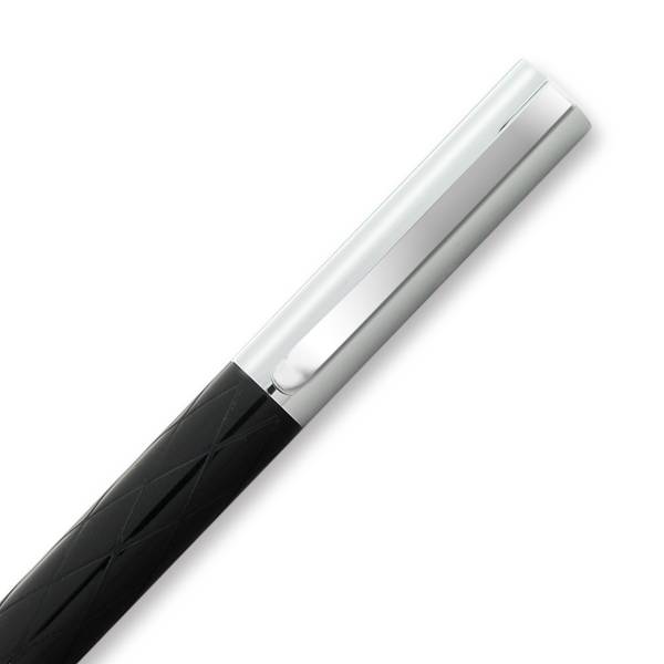 FABER-CASTELL - 極美品□ファーバーカステル 148900 アンビション ロンバス ギロシェパターン ツイスト式 ボールペン ブラック×シルバー 筆記確認済み◎ アンビション ステンレス ペンシル