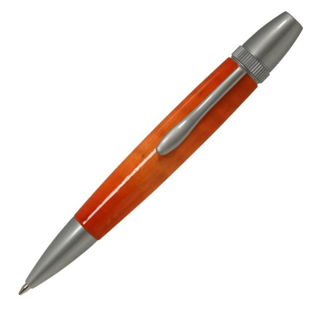 【即納可能】F-STYLE Air Brush Wood Pen エアーブラシ ウッドペン ギター塗装 ORANGE オレンジカーリーメイプル かえで 楓 ボールペン TGT1611