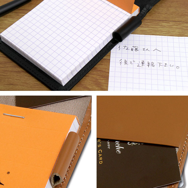 オメガ　メモ　レザーカバー　ボールペン付き オメガ メモ レザーカバー ボールペン付き ノート・メモ帳