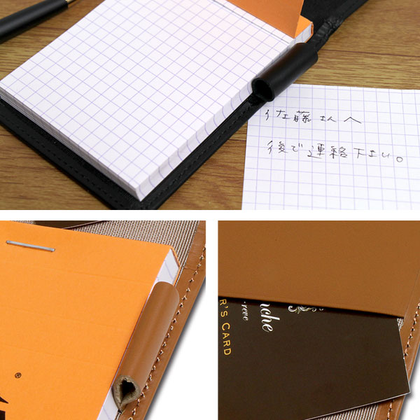 女性に贈る ボールペンとメモ帳＆本革製メモカバーのギフトセット