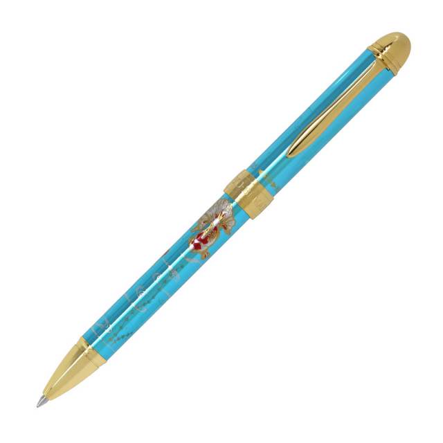 【即納可能】セーラー(SAILOR) 優美蒔絵 金魚 2色ボールペン＋シャープペンシル メタルブルー 多機能ペン 16-0353-244