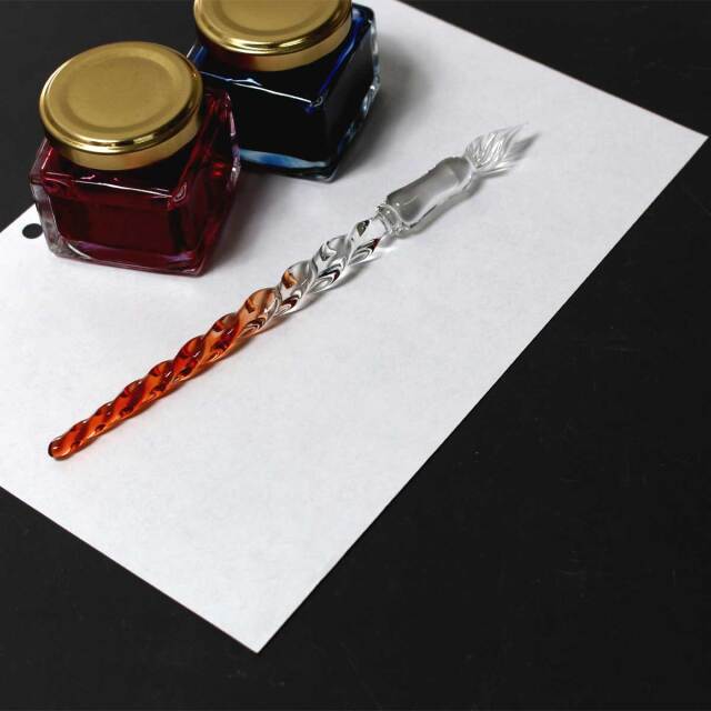硝子工房 Sayori ガラスペンガラスペン kou 煌 彩 オレンジ 金木犀