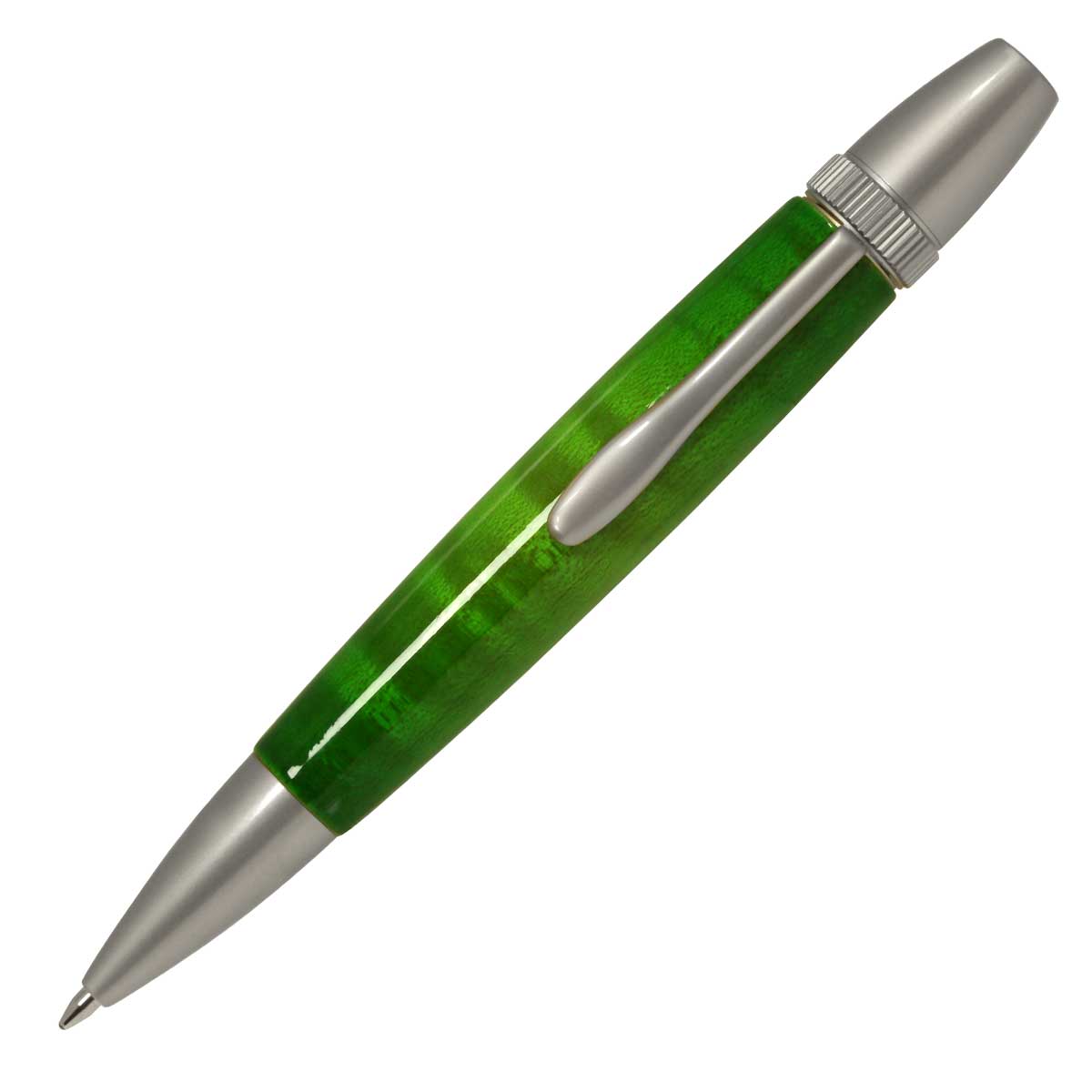 【即納可能】F-STYLE Air Brush Wood Pen エアーブラシ ウッドペン ギター塗装 GREEN グリーンカーリーメイプル かえで 楓 ボールペン TGT1611