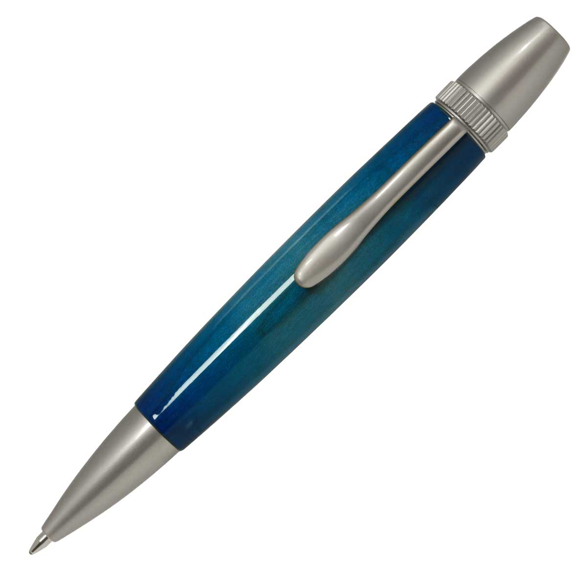 【即納可能】F-STYLE Air Brush Wood Pen エアーブラシ ウッドペン ギター塗装 BLUE ブルーカーリーメイプル かえで 楓 ボールペン TGT1611