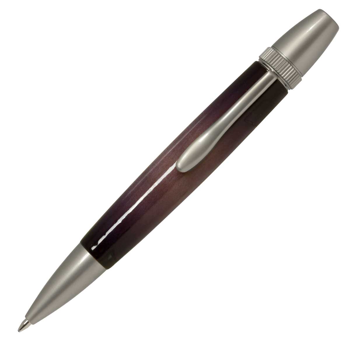 【即納可能】F-STYLE Air Brush Wood Pen エアーブラシ ウッドペン ギター塗装 PURPLE パープルカーリーメイプル かえで 楓 ボールペン TGT1611
