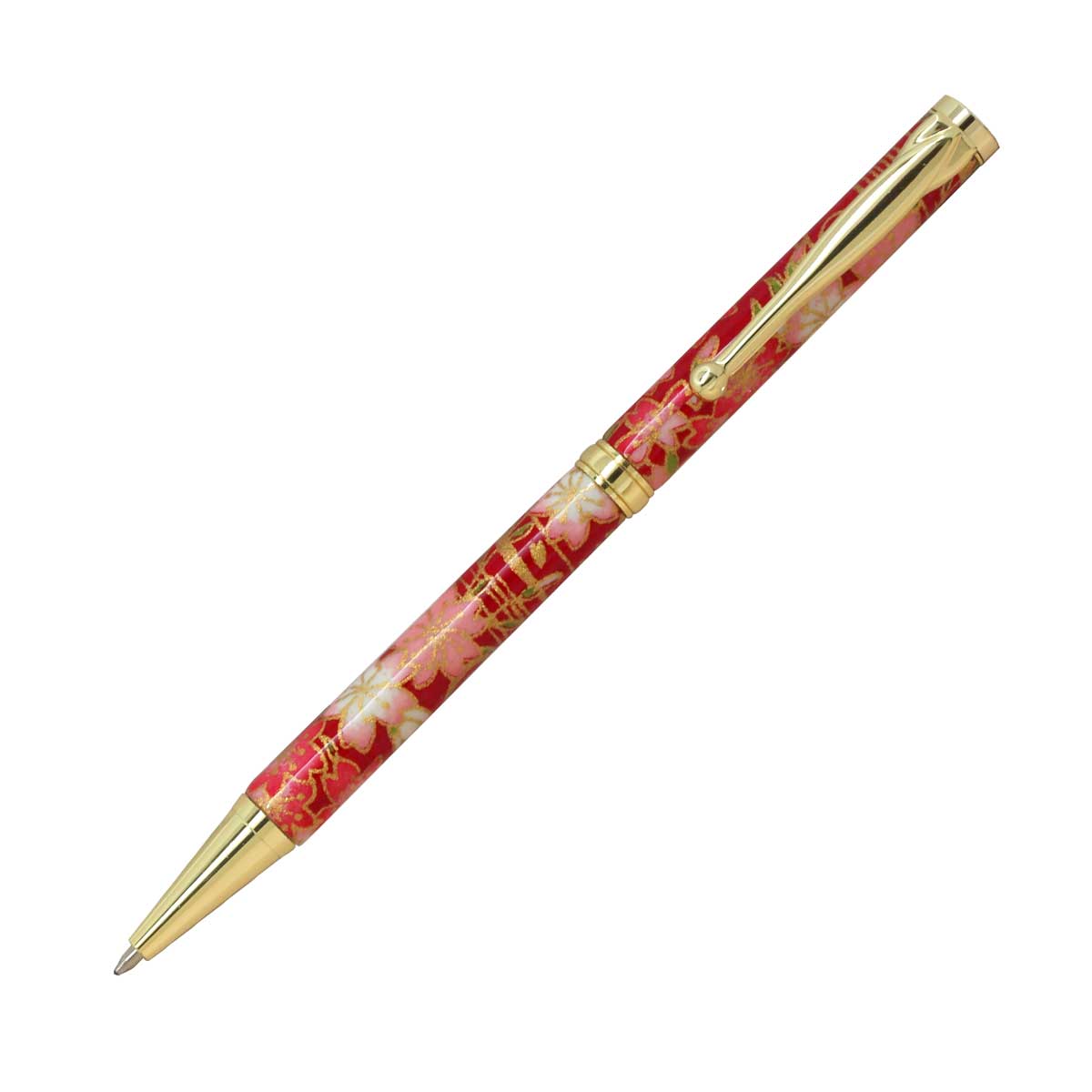 【即納可能】F-STYLE美濃和紙 Mimo Washi Pen ボールペン TM1602 しだれ桜 赤色