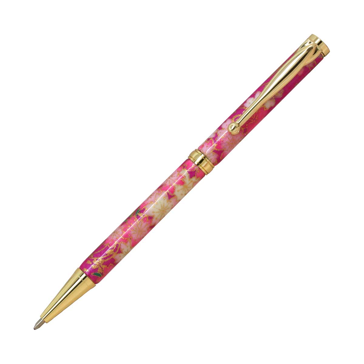 【即納可能】F-STYLE美濃和紙 Mimo Washi Pen ボールペン TM1602 しだれ桜 紫色