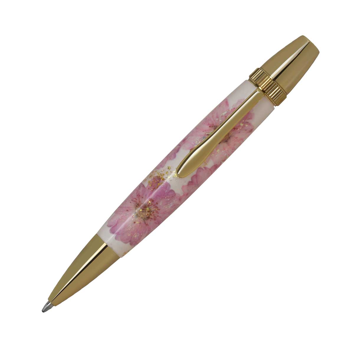 【即納可能】F-STYLE Flower Pen 押花 ボールペン TFB2021 八重桜 桃色