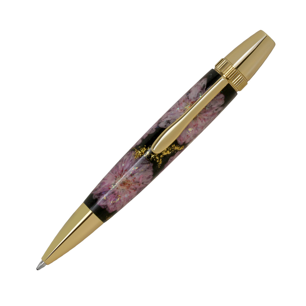 【即納可能】F-STYLE Flower Pen 押花 ボールペン TFB2021 八重桜 黒色