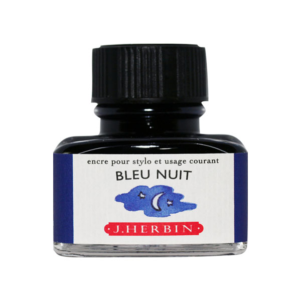 【即納可能】エルバン（J.HERBIN） ボトルインク トラディショナルインク ナイトブルー HB13019