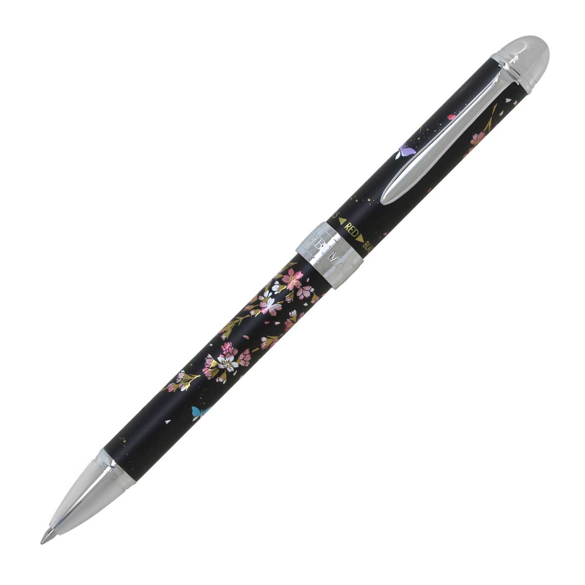 【即納可能】セーラー(SAILOR) 優美蒔絵 枝垂桜 2色ボールペン＋シャープペンシル ブラック 多機能ペン 16-0344-220