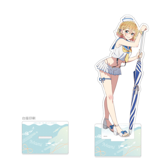 彼女、お借りします 描き下ろし特大アクリルスタンド（七海麻美／マリンセーラー水着）