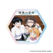 瑠璃の宝石 六角形ホログラム缶バッジ【ep03　瑠璃＆凪＆曜子】