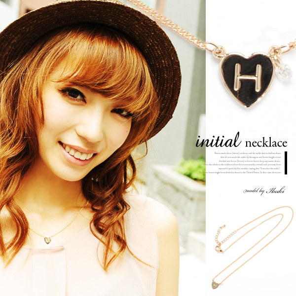 ★在庫処分★【ネックレス】ハート＆クリスタル付き♪『ゴールドチェーンネックレス』