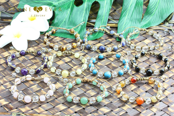 天然石ヘンプ（麻）・ブレスレット