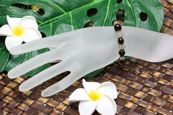 天然石ヘンプ（麻）・ブレスレット 『オニキス』