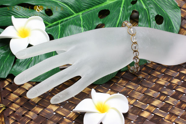 天然石ヘンプ（麻）・ブレスレット 『水晶』