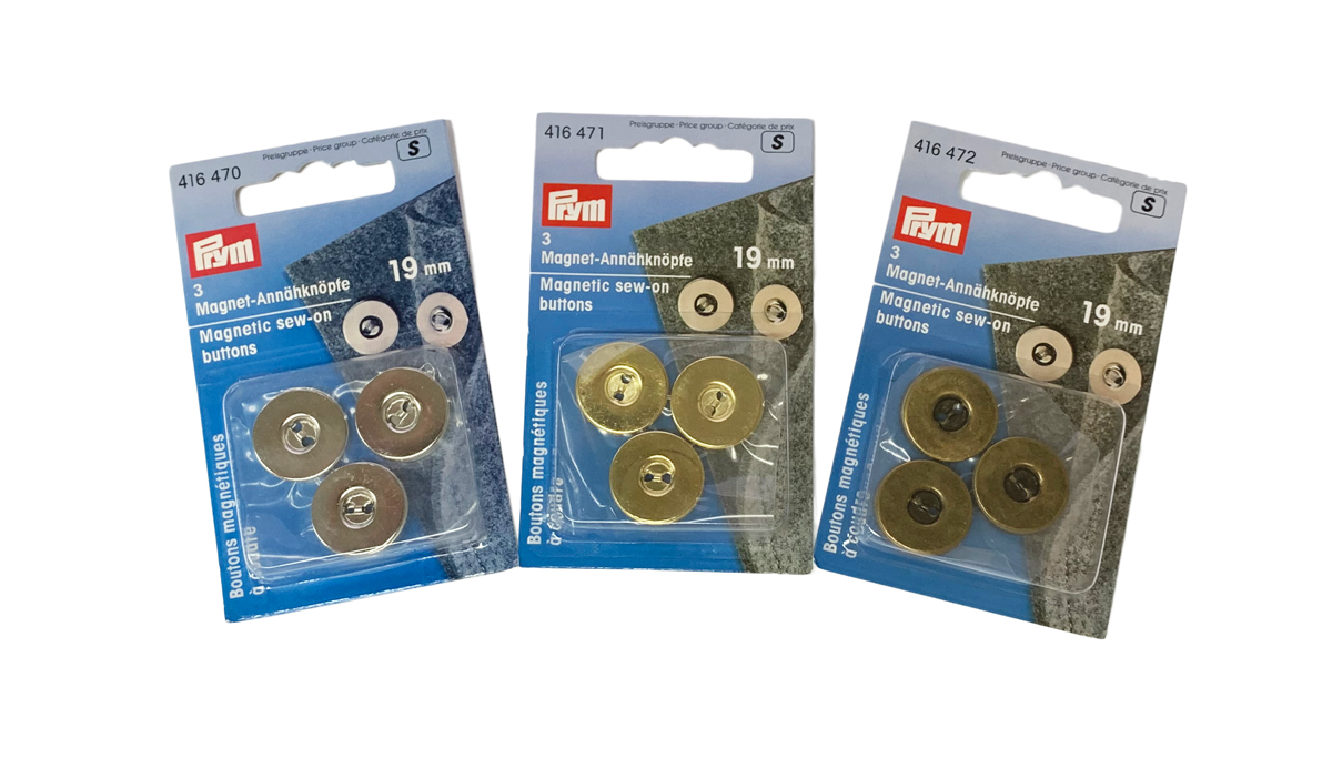 ＰＲＹＭ　マグネットボタン１９ｍｍ　シルバー・ゴールド・アンティーク　3個入セット　　　1616470・1616471・1616472