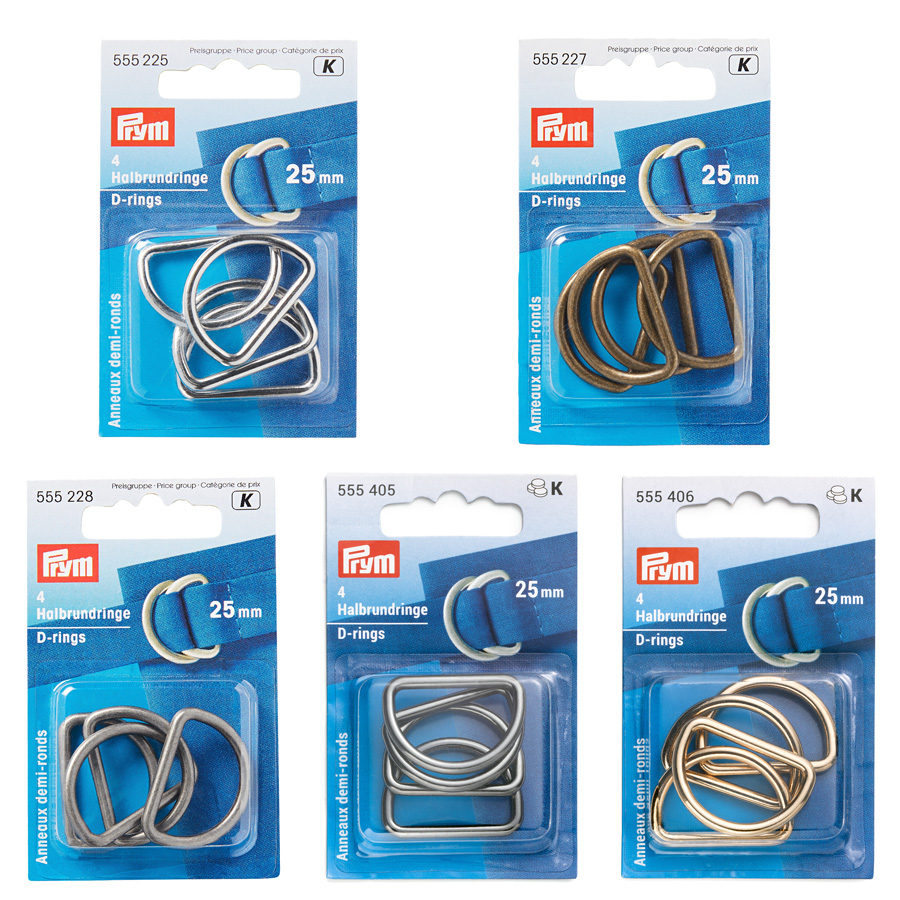 ＰＲＹＭ　Ｄリング２５ｍｍ　シルバー・アンティーク・アンティークシルバー・ゴールド・ガンメタ　４個入　　　1655225・1655227・1655228・1655405・1655406
