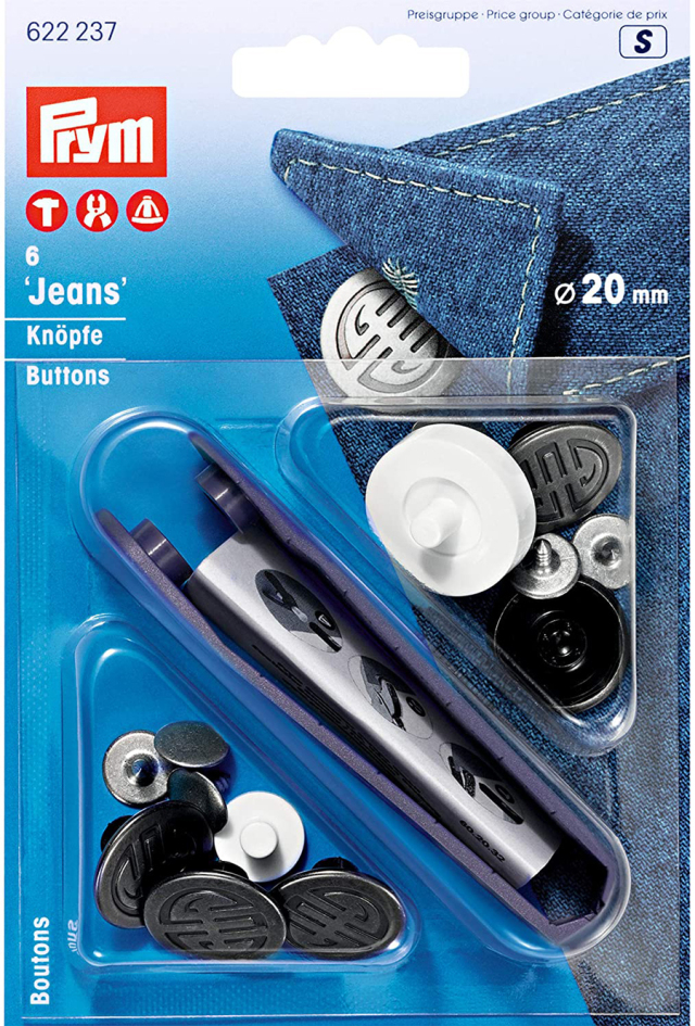 ＰＲＹＭ　マーク入りジーンズ用ボタン　２０ｍｍ６セット入商品　アートデコ/オールドアイロン　　　1622237