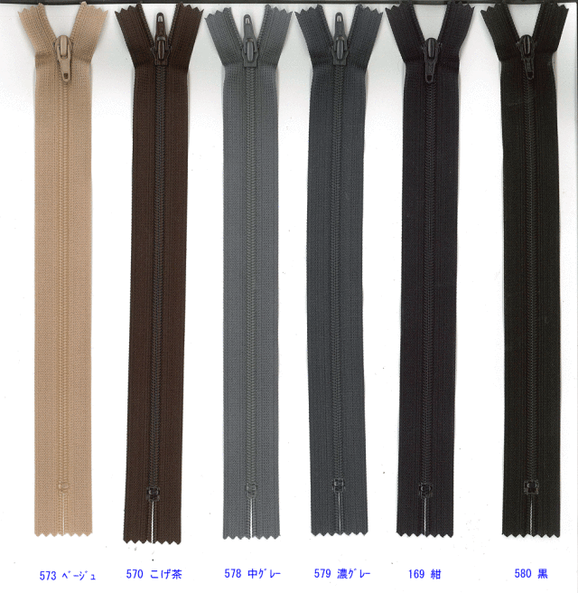 ＹＫＫ　フラットニットファスナー（２５ＦＫ）　２０ｃｍ　1本　ばら売り商品