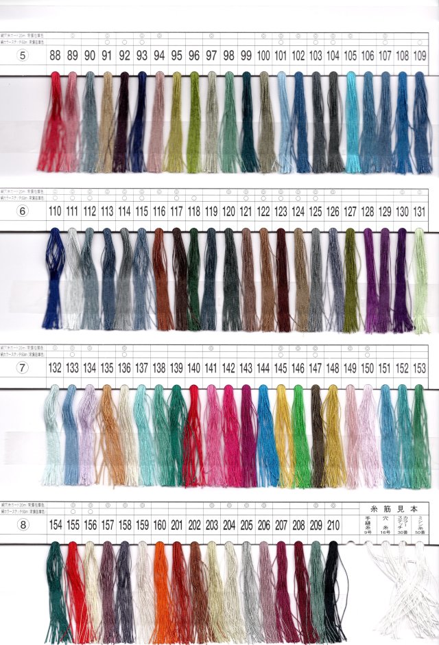 フジックス】タイヤー絹ミシン糸 #50/100m ※1色3巻単位での出荷です