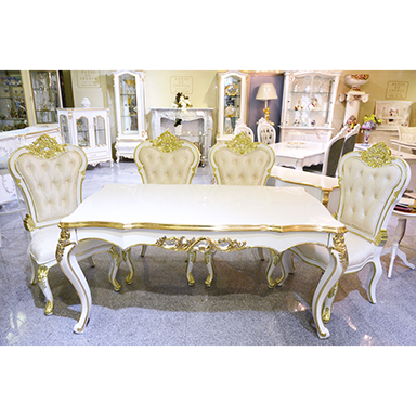 Prima-Dining Table / プリマ　鏡面仕上げ ダイニングテーブル 白×金｜prima｜DNG0025