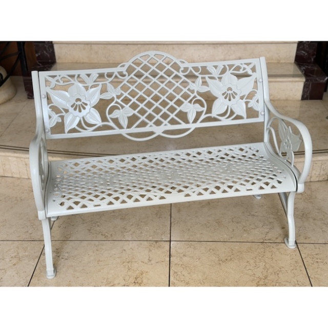 Garden Furniture / アイアンガーデンベンチ  - ベンチ - ホワイト-｜IB Selection｜HGE3099IB
