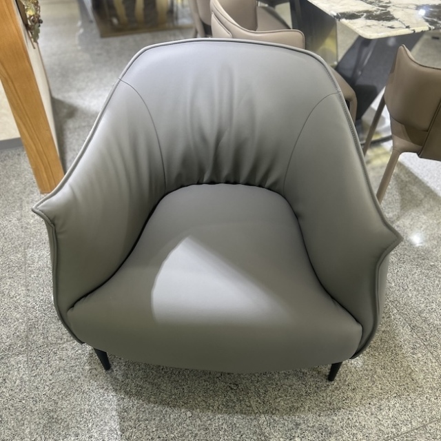 Leather Stainless Steel Single Sofa/本革シングルソファ｜グレー｜CHA5016IB