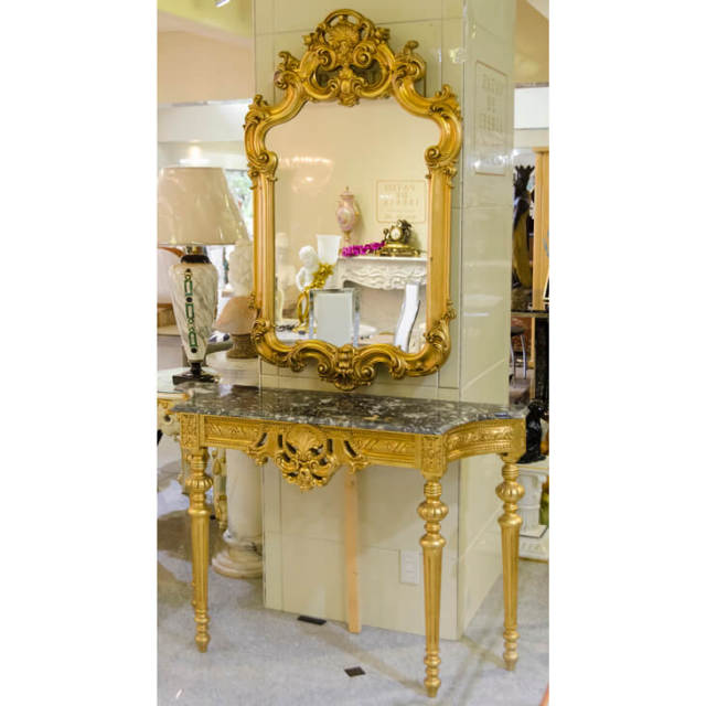 Mirror & Marble Top Console / ミラー＆大理石コンソール ｜IB Selection｜CSL0015