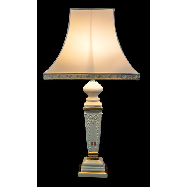 Pottery Lamp / 陶器ランプ｜アイボリー×ゴールド｜イタリア製｜LMP0030IB