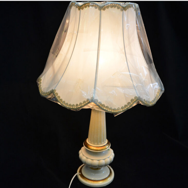 Pottery Lamp / 陶器ランプ - 白 ゴールド｜LMP0007