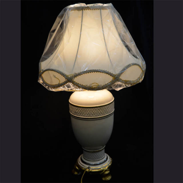 Pottery Lamp / 陶器ランプ - アイボリーゴールド｜LMP0011