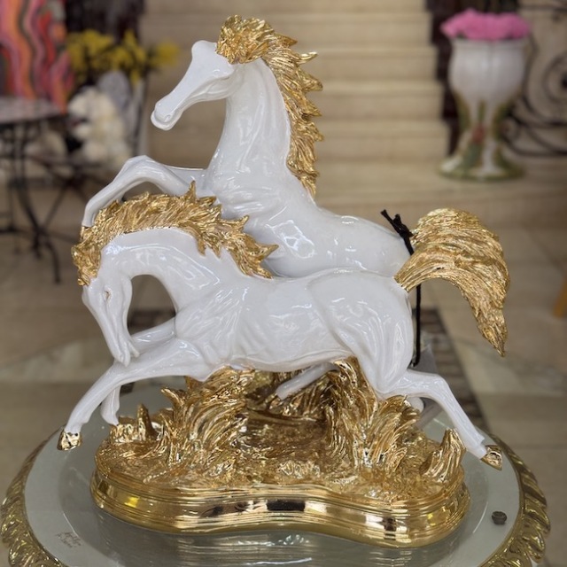 Objet｜ゴールド｜馬２頭| オブジェ |gold | OBJ31119IB
