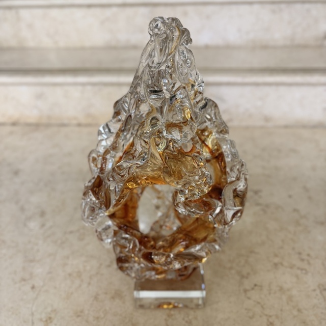 ガラスオブジェ｜オレンジ｜モダン｜サンゴ｜modern｜OBJ5008IB