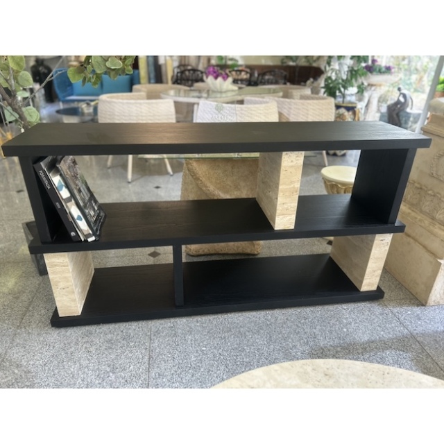 Travertine Book Shelf-トラバーチンブックシェルフ｜大理石｜無垢材｜SRE5042IB