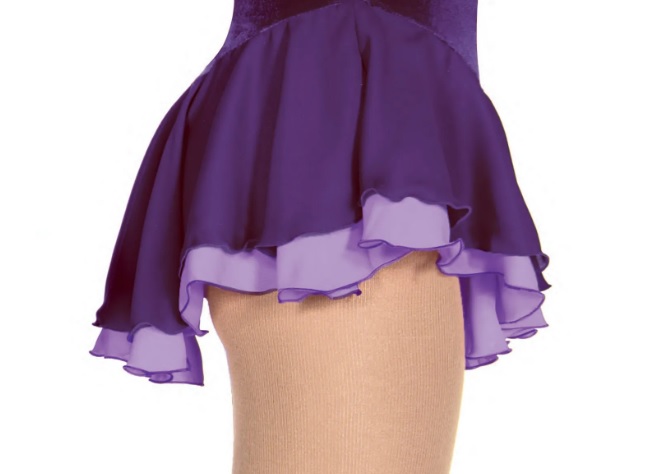 Ｊ３０５　ダブル・ジョーゼット・スカート　プラム/パープル　７号